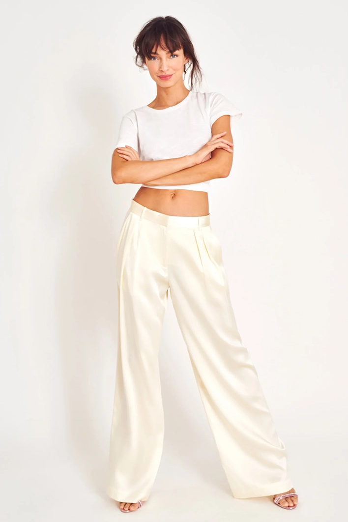 Silk trousers in off-white - La Perla - UK